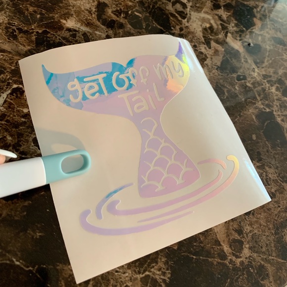 Hologram Mermaid Get Off My Tail Car Window Decal - Picture 2 of 7